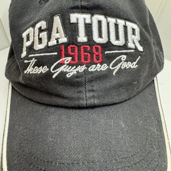 PGA Tour Golf Hat - Embroidered Black Denim Piece - From Personal GolfCollection - Picture 3 of 9